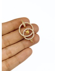 Pirinç Zirkon Taşlı Halka Uç - 1 Adet