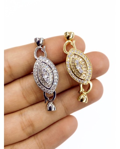 Pirinç Mineli Zirkon Taşlı Kapamalı Nazar Göz Uç Nikel - 1 Adet