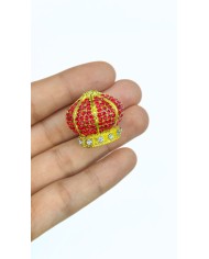 Zamak Kırmızı Kristal Taşlı Kubbe Model Tesbih İmamesi Sarı – 27x23mm