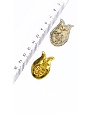 Zamak Zirkon Taşlı Lale Model Mevlana Motifli Tesbih İmamesi Nikel - 24x35mm