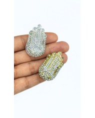 Zamak Zirkon El Hamsa Model Tesbih İmamesi Sarı - 23x40mm