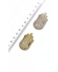 Zamak Zirkon El Hamsa Model Tesbih İmamesi Sarı - 23x40mm