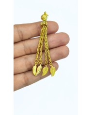 Zincir Püsküllü Yaprak Uçlu Tesbih İmamesi Sarı