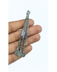 Zamak 3'lü Zincir Püsküllü Damla Uçlu Tesbih İmamesi Nikel