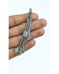 Zamak 3'lü Zincir Püsküllü Baklava Uçlu Tesbih İmamesi Nikel