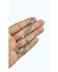 Zamak 2'li Zincir Püsküllü Ay Yıldız Uçlu Tuğra İmamesi Nikel