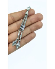 Zamak 2'li Zincir Püsküllü Zırh Uçlu Tesbih İmamesi Nikel