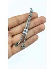 Zamak 2'li Zincir Püsküllü Kazaz Uçlu Tesbih İmamesi Nikel