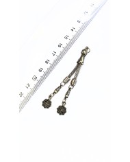 Zamak 2'li Zincir Püsküllü Çiçek Uçlu Tesbih İmamesi Nikel
