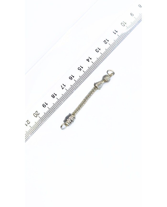 Zamak Tek Zincir Tesbih Püskülü İmameli Gümüş Renk