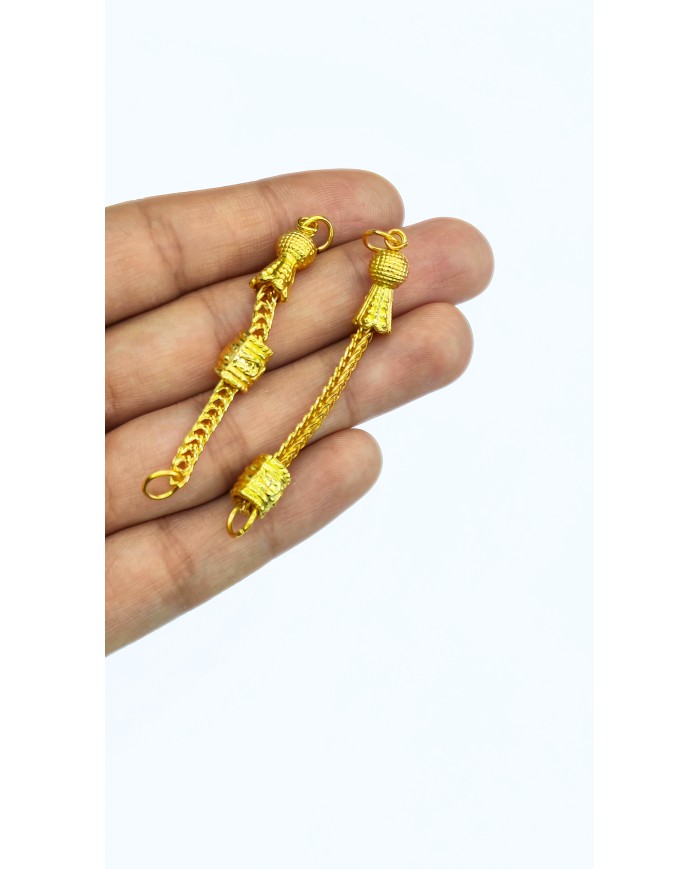 Zamak Tek Zincir Tesbih Püskülü İmameli Sarı