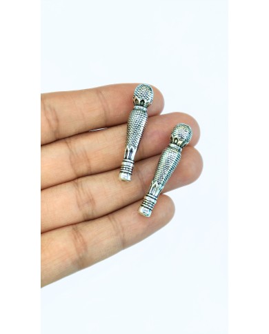 Zamak Nokta Desenli Minare Model Tesbih İmamesi Nikel - 8x36mm