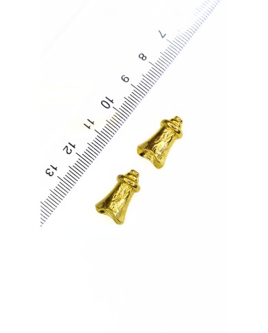 Zamak Desenli Tesbih İmamesi Sarı - 11x17mm