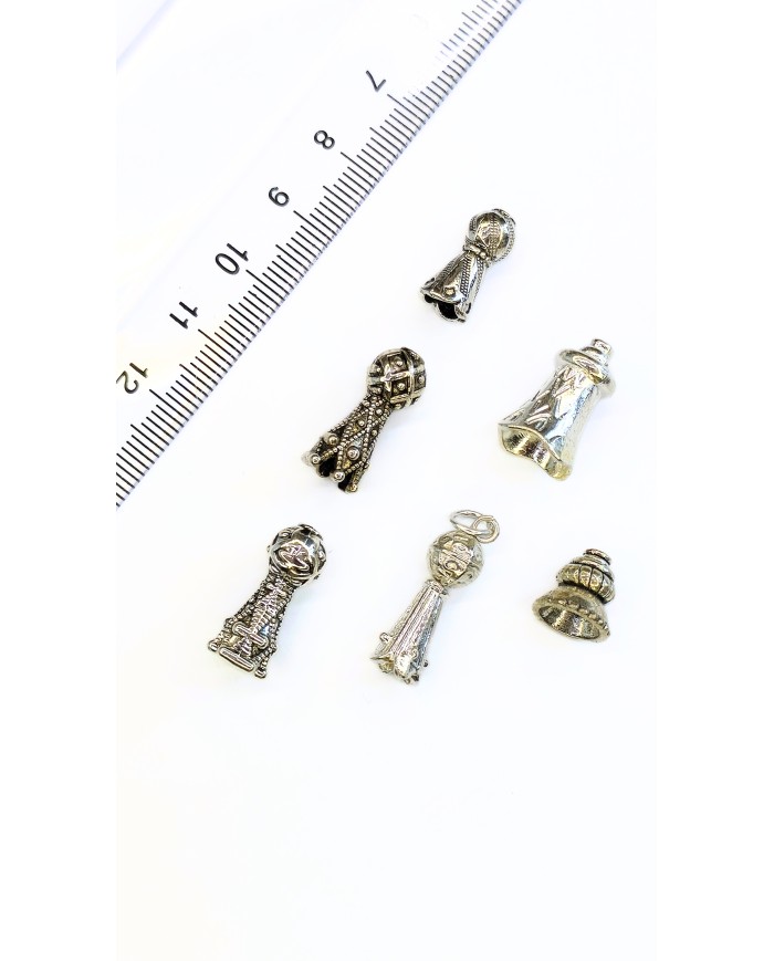 Zamak Desenli Tesbih İmamesi Nikel - 8x10mm