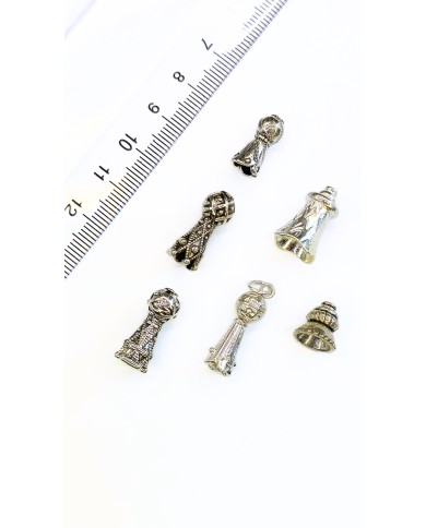 Zamak Desenli Tesbih İmamesi Nikel - 7x15mm