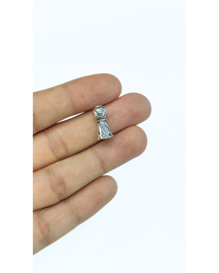 Zamak Desenli Tesbih İmamesi Nikel - 7x15mm