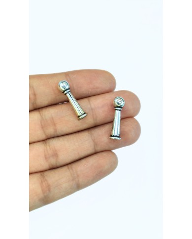 Zamak Desenli Tesbih İmamesi Nikel - 6x11mm