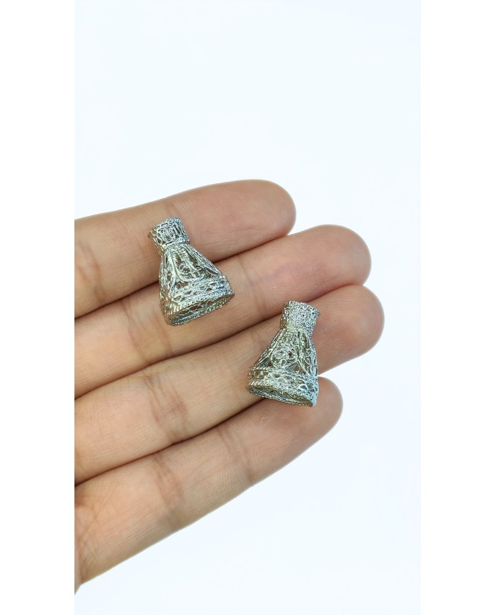 Zamak Tesbih Başlığı Nikel - 15x19mm