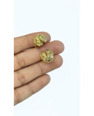 Zamak Tesbih Kapama Başlık Çiçek Sarı - 11x15mm
