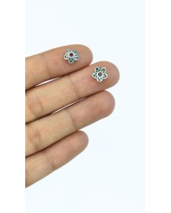 Zamak Tesbih Ayraçı Habbe Kapama Boncuk Alt Üst Şapka Çiçek Kapak - 8x8mm