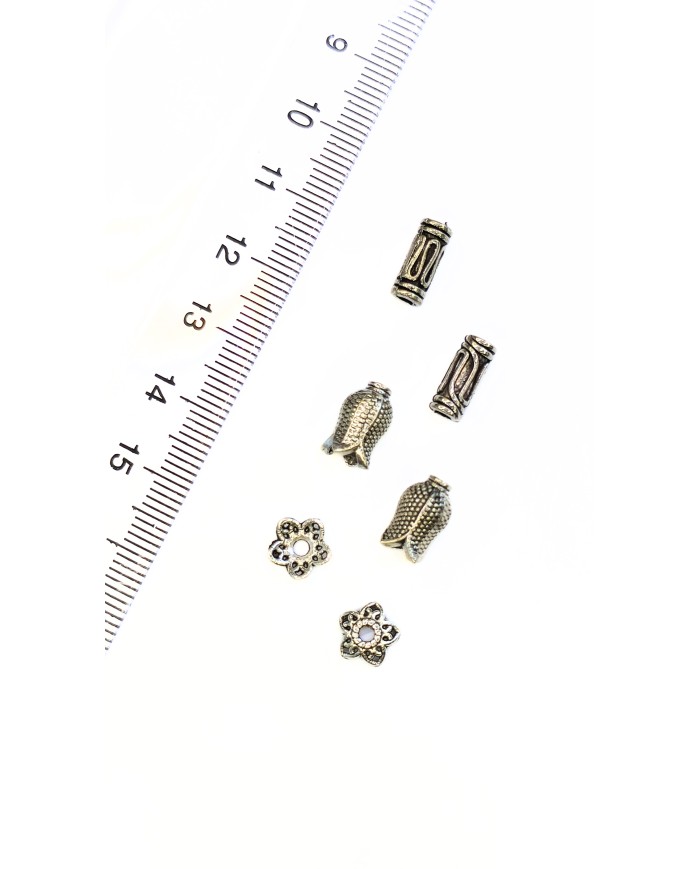 Zamak Tesbih Ayraçı Habbe Kapama Boncuk Alt Üst Şapka Çiçek Kapak - 8x8mm