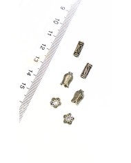 Zamak Tesbih Ayraçı Habbe Kapama Boncuk Alt Üst Şapka Çiçek Kapak - 8x8mm