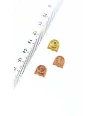 Zamak Çift Delikli Oval Üçgen Tesbih Aparatı Ay Yıldız Bakır - 11x10mm