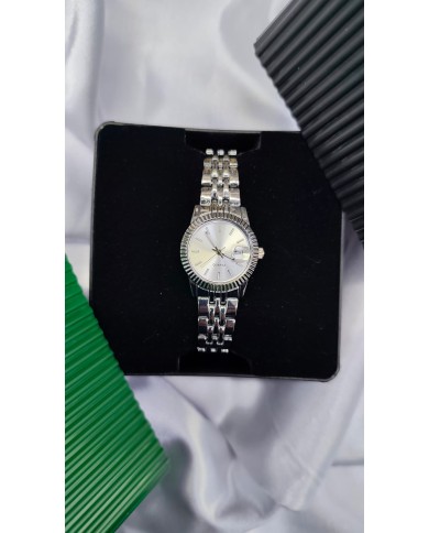 Klasik Model Yuvarlak Tasarım Çelik Kasa Kol Saati - Metal Kordon