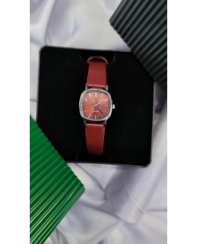 Klasik Model Oval Tasarım Çelik Kasa Kol Saati - Deri Kayış