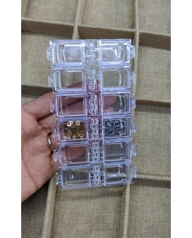 Şeffaf Boncuk Kutusu Organizer Kilitli - 12 Gözlü