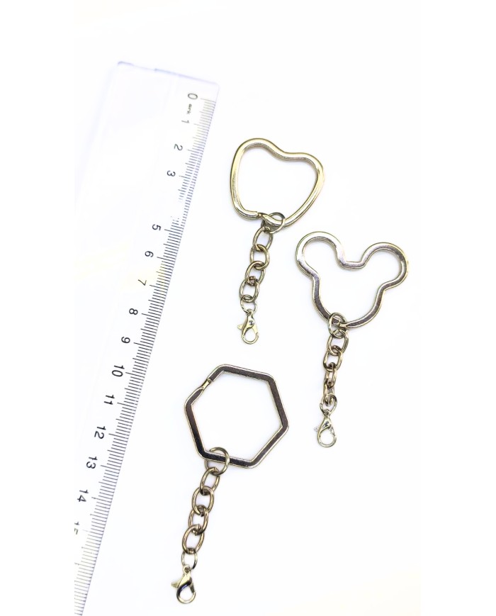 Anahtarlık Çanta Halkası Uzatma Zincirli Elma Nikel 32x29mm - 1 Adet