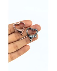 Yaylı Kanca Anahtarlık Kalp Bakır 21x26mm - 1 Adet