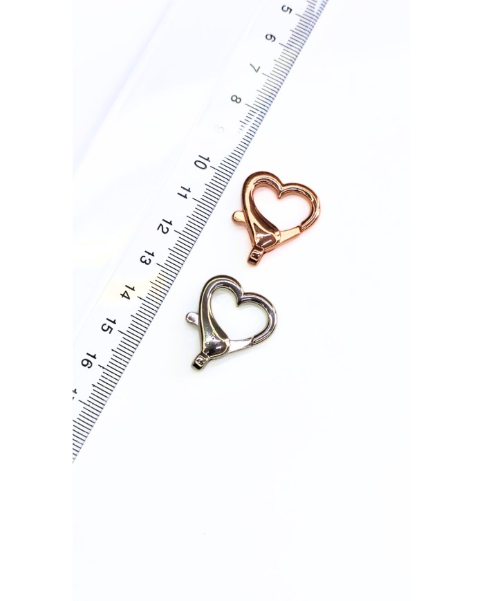 Yaylı Kanca Anahtarlık Kalp Bakır 21x26mm - 1 Adet