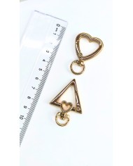 Yaylı Kanca Anahtarlık Çanta Askı Aparatı Kalp Sarı 29x43mm - 1 Adet