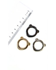 Yaylı Kanca Anahtarlık Çanta Askı Aparatı Ayıcık Antrasit 26x26mm - 1 Adet