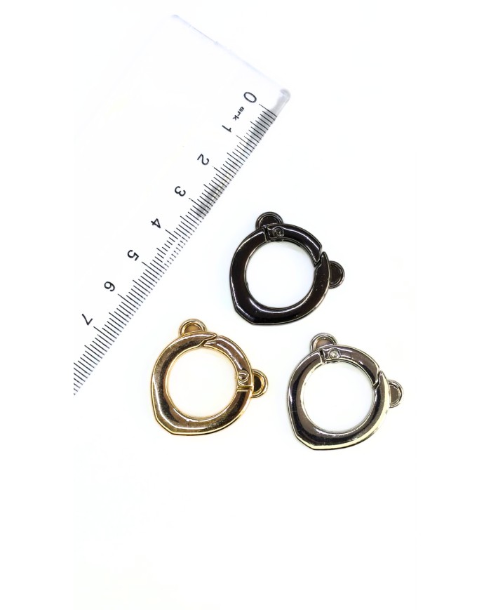 Yaylı Kanca Anahtarlık Çanta Askı Aparatı Ayıcık Antrasit 26x26mm - 1 Adet