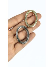 Yaylı Kanca Anahtarlık Çanta Askı Aparatı Oval Nikel 39x49mm - 1 Adet