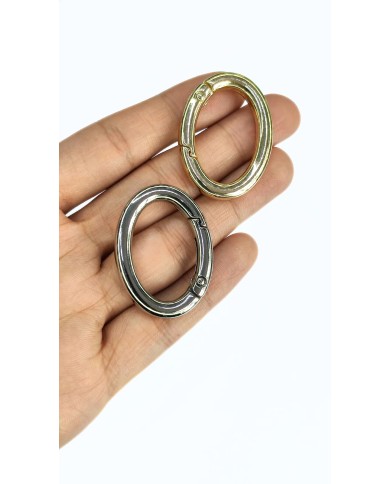 Yaylı Kanca Anahtarlık Çanta Askı Aparatı Oval Nikel 39x49mm - 1 Adet