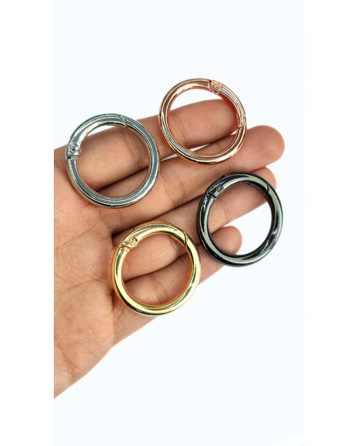 Yaylı Kanca Anahtarlık Çanta Askı Aparatı Oval Sarı 25x25mm - 1 Adet