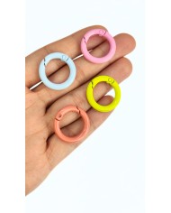 Yaylı Kanca Anahtarlık Çanta Askı Aparatı Yuvarlak Mavi 16x16mm - 1 Adet