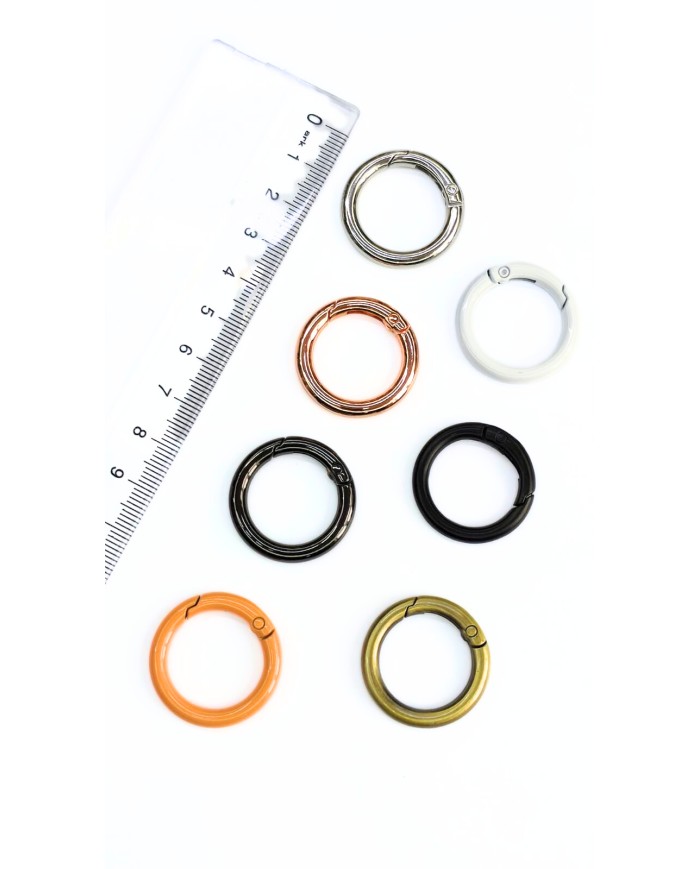 Yaylı Kanca Anahtarlık Çanta Askı Aparatı Yuvarlak Antik Yeşil 19x19mm - 1 Adet
