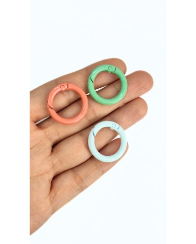 Yaylı Kanca Anahtarlık Çanta Askı Aparatı Yuvarlak Yeşil 17x17mm - 1 Adet