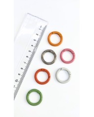 Yaylı Kanca Anahtarlık Çanta Askı Aparatı Yuvarlak Yeşil 17x17mm - 1 Adet