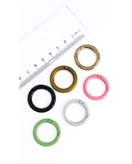 Yaylı Kanca Anahtarlık Çanta Askı Aparatı Yuvarlak Siyah 20x20mm - 1 Adet
