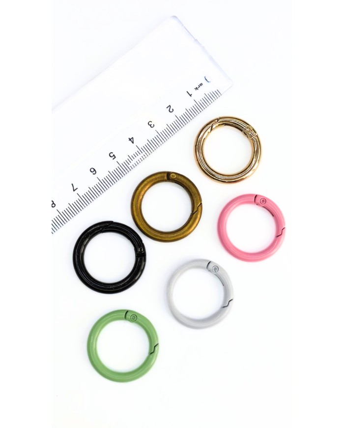 Yaylı Kanca Anahtarlık Çanta Askı Aparatı Yuvarlak Yeşil 20x20mm - 1 Adet