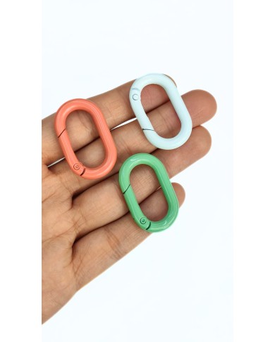 Yaylı Kanca Anahtarlık Çanta Askı Aparatı Oval Kırmızı 20x34mm - 1 Adet