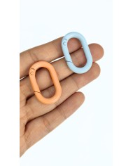 Yaylı Kanca Anahtarlık Çanta Askı Aparatı Oval Turuncu 20x34mm - 1 Adet