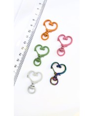 Yaylı Kanca Anahtarlık Çanta Askı Aparatı Kalp Turuncu 24x34mm - 1 Adet