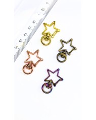 Yaylı Kanca Anahtarlık Çanta Askı Aparatı Yıldız Sarı 24x34mm - 1 Adet