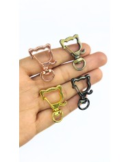 Yaylı Kanca Anahtarlık Çanta Askı Aparatı Yıldız Sarı 21x34mm - 1 Adet